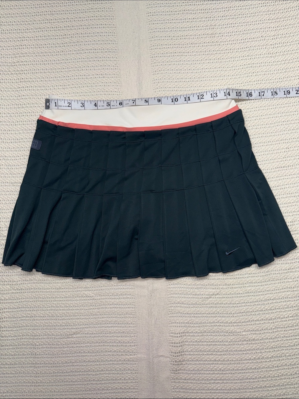 Nike Women’s Black Pleated Tennis/Golf Skirt with White and Coral Waistband - Picture 6 of 10
